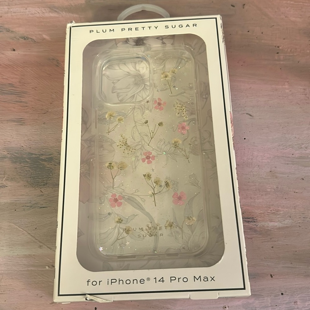 Plum Pretty Sugar // clear with flowers phone case for iPhone 14 Pro Max